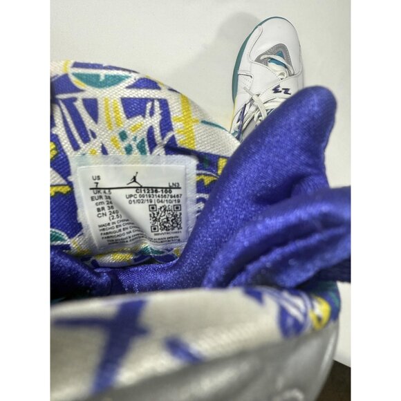 Nike Air Jordan 8 Retro Shoes Womens Size 7 White Aqua Teal Yellow CI1236-100 - Picture 10 of 10